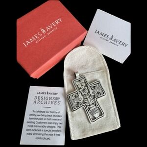 ✝️🆕James Avery "Abundant Life" Silver Ornate Cross Pendant Jewelry